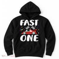Race Car 1st Birthday Fast One This Little Racer Is One Year Hoodie thumb 0
