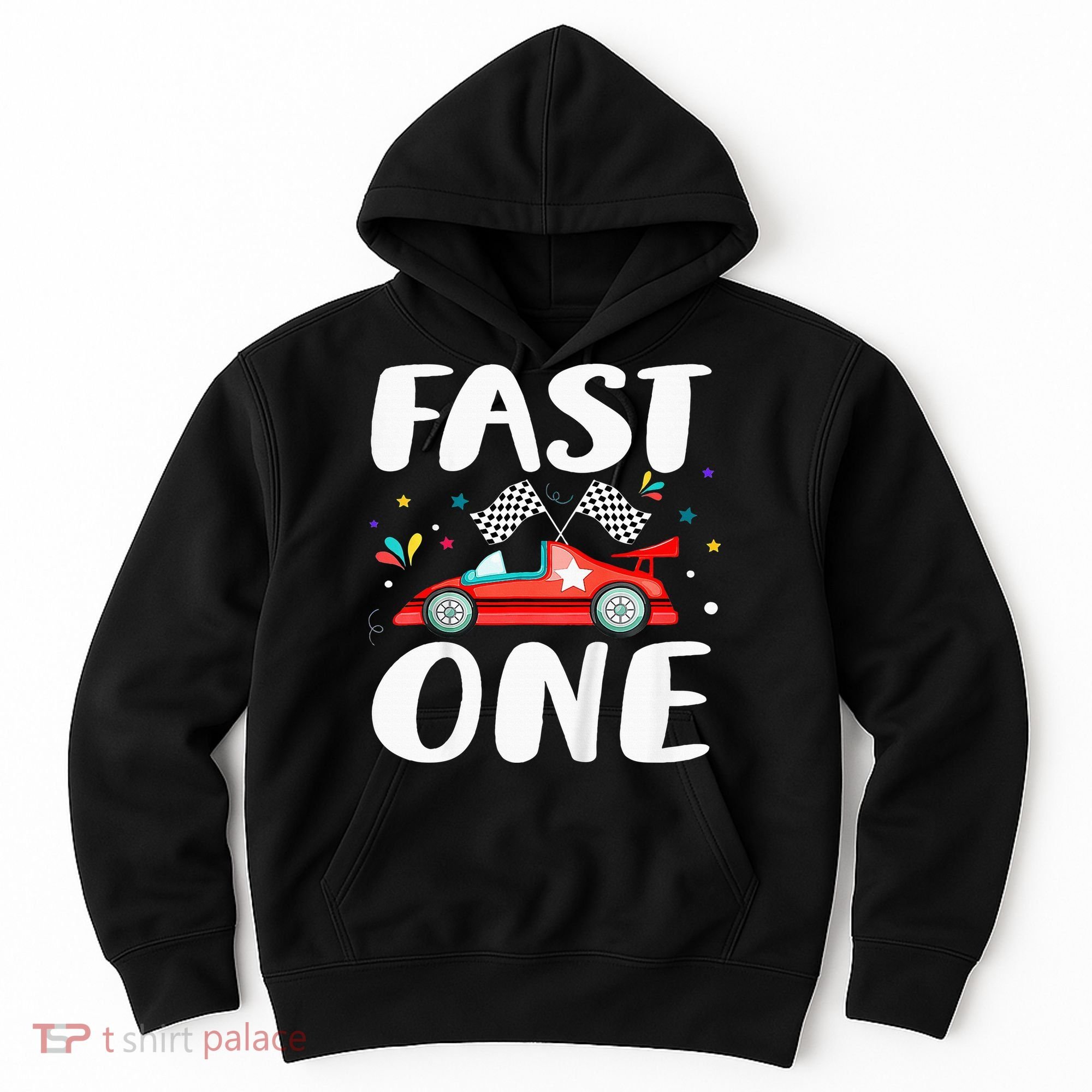 Race Car 1st Birthday Fast One This Little Racer Is One Year Hoodie