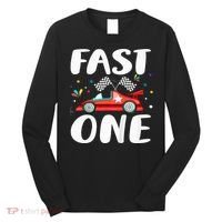 Race Car 1st Birthday Fast One This Little Racer Is One Year Long Sleeve Shirt thumb 0