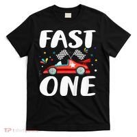 Race Car 1st Birthday Fast One This Little Racer Is One Year T-Shirt thumb 0