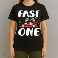 Race Car 1st Birthday Fast One This Little Racer Is One Year T-Shirt thumb 4