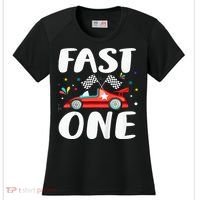 Race Car 1st Birthday Fast One This Little Racer Is One Year Women's Cooling Performance Crew T-Shirt thumb 0