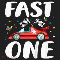 Race Car 1st Birthday Fast One This Little Racer Is One Year Women's Cooling Performance Crew T-Shirt thumb 2