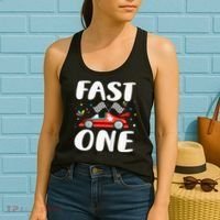 Race Car 1st Birthday Fast One This Little Racer Is One Year Women's Tank Top thumb 2