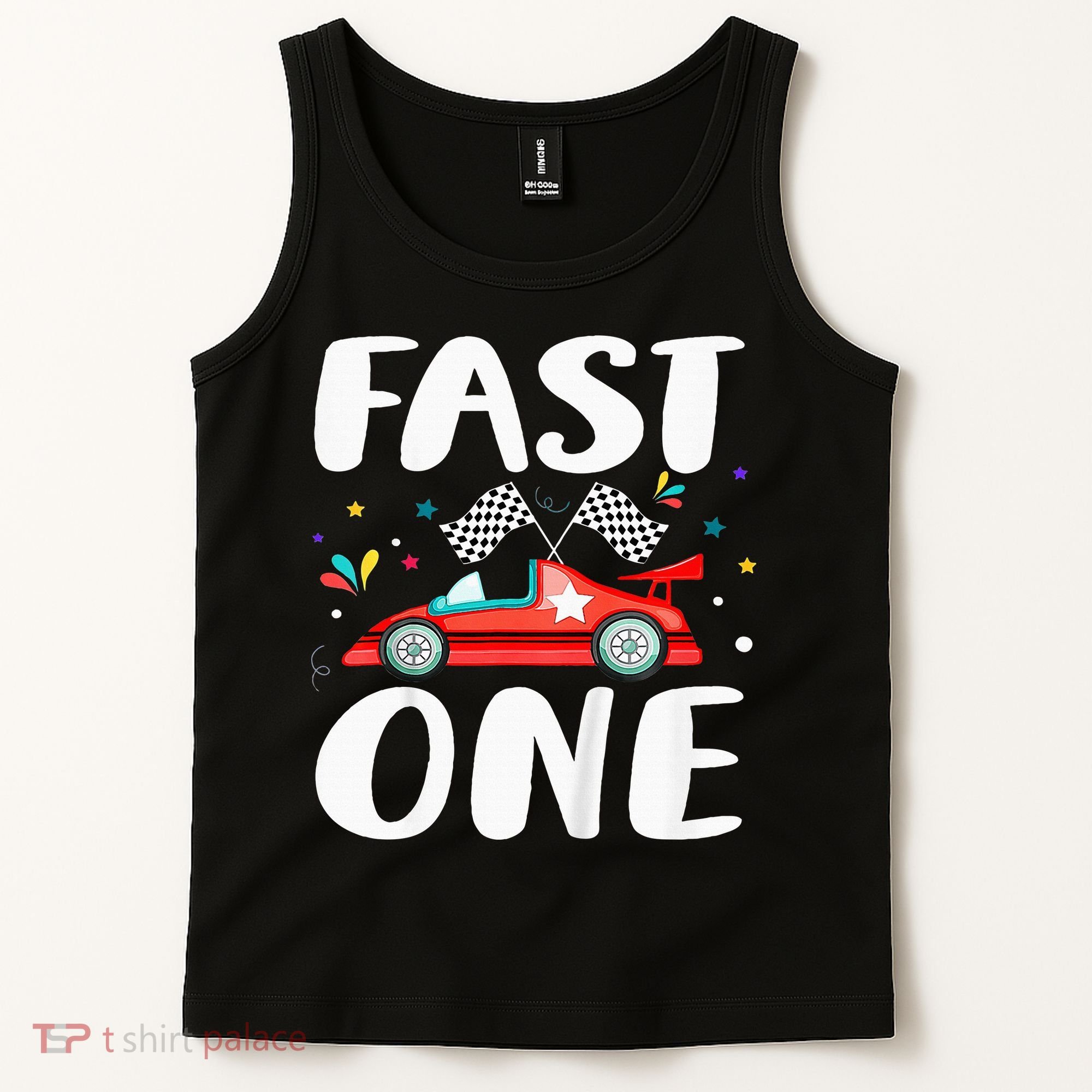 Race Car 1st Birthday Fast One This Little Racer Is One Year Tank Top