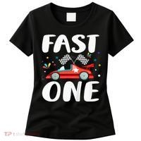 Race Car 1st Birthday Fast One This Little Racer Is One Year Women's T-Shirt thumb 0