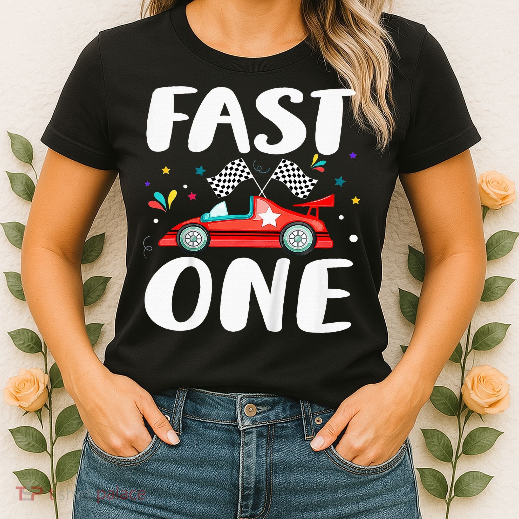 Race Car 1st Birthday Fast One This Little Racer Is One Year Women's T-Shirt