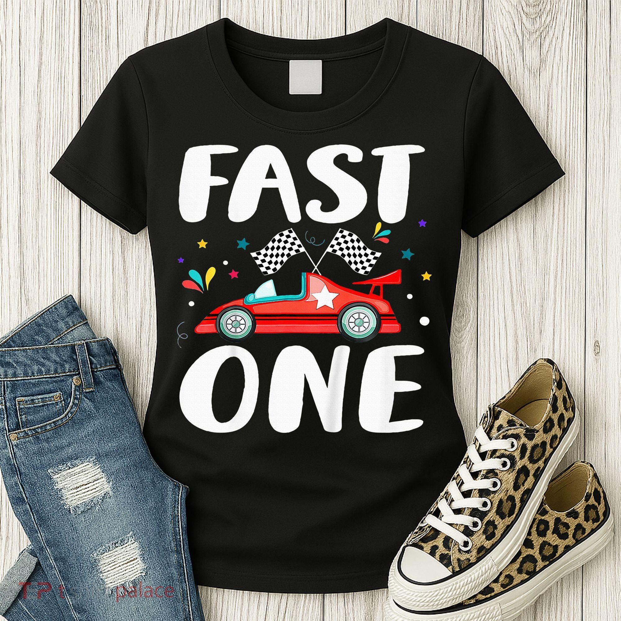 Race Car 1st Birthday Fast One This Little Racer Is One Year Women's T-Shirt