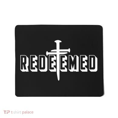 Redeemed Collection 3 Nails Cross Jesus Christ Christian Catholic Mousepad