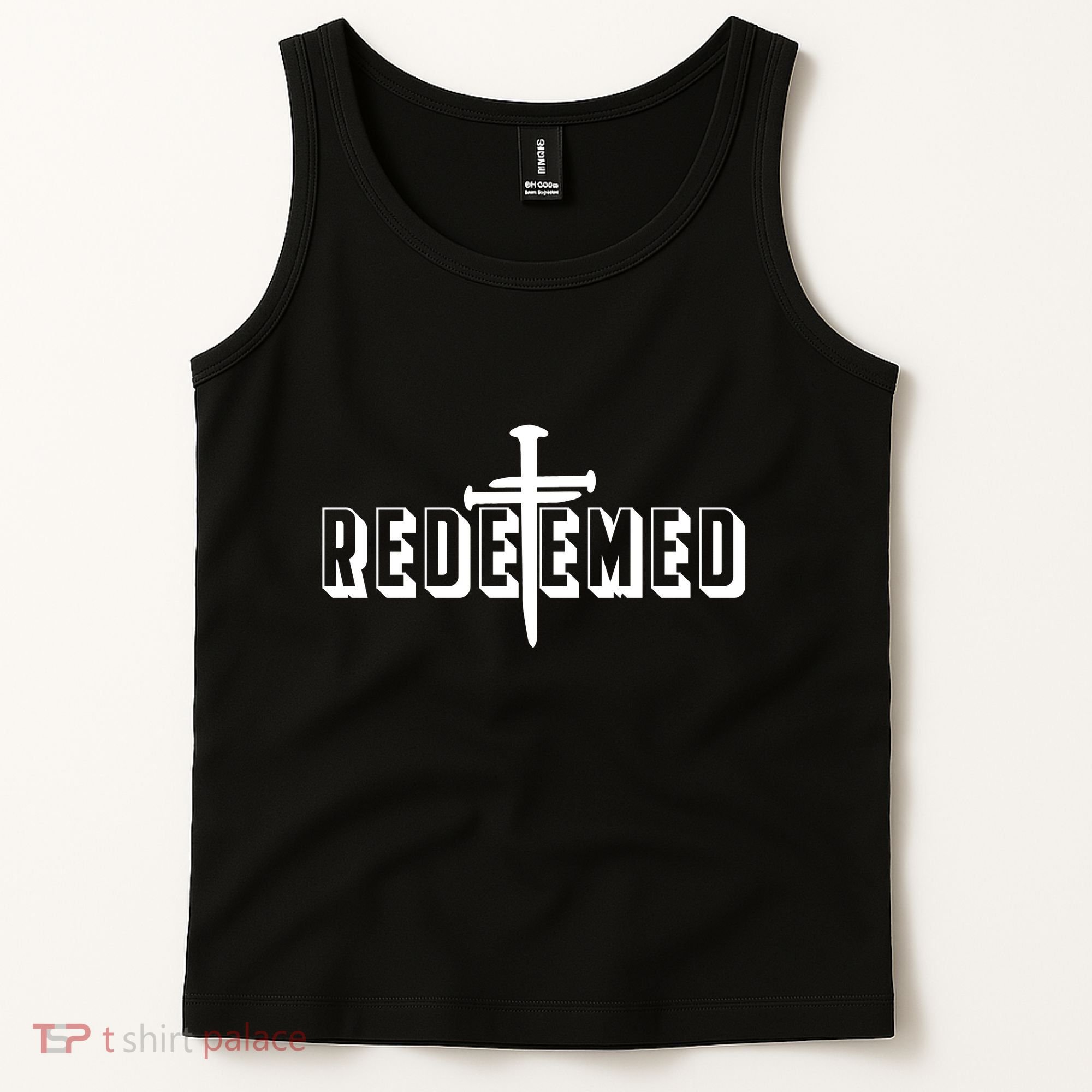 Redeemed Collection 3 Nails Cross Jesus Christ Christian Catholic Tank Top