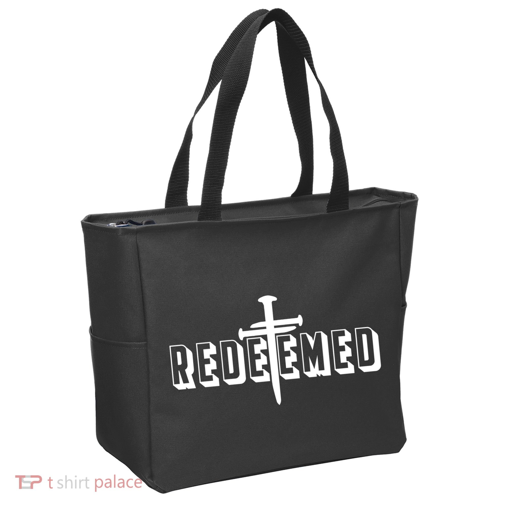 Redeemed Collection 3 Nails Cross Jesus Christ Christian Catholic Tote Bag