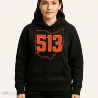 Retro Cincinnati 513 Area Code Ohio Hoodie thumb 5