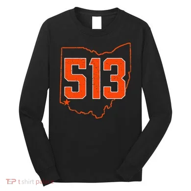 Retro Cincinnati 513 Area Code Ohio Long Sleeve Shirt