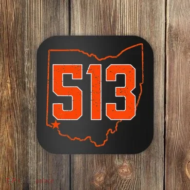 Retro Cincinnati 513 Area Code Ohio Coaster
