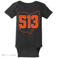 Retro Cincinnati 513 Area Code Ohio Baby Bodysuit thumb 0