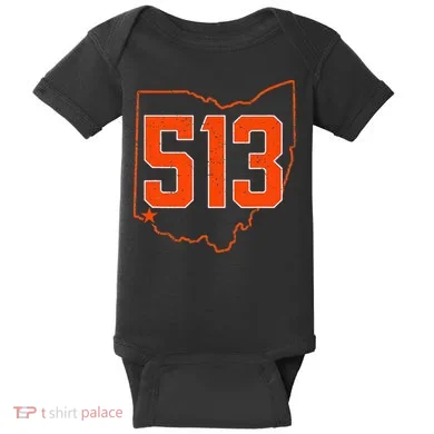 Retro Cincinnati 513 Area Code Ohio Baby Bodysuit