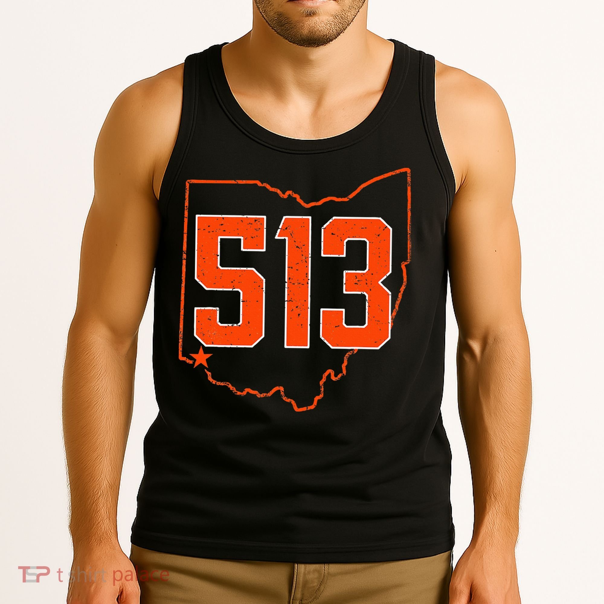 Retro Cincinnati 513 Area Code Ohio Tank Top