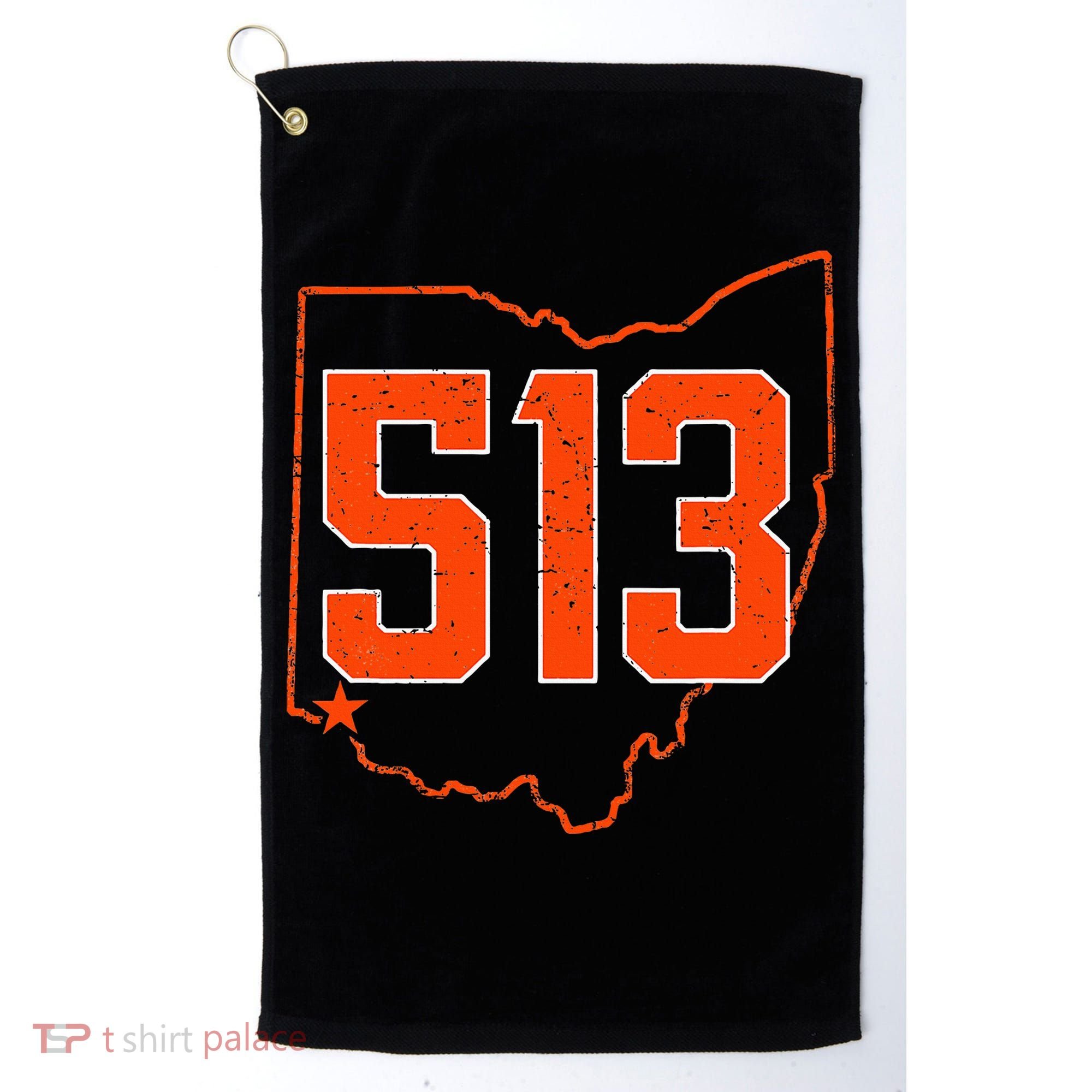 Retro Cincinnati 513 Area Code Ohio Golf Towel