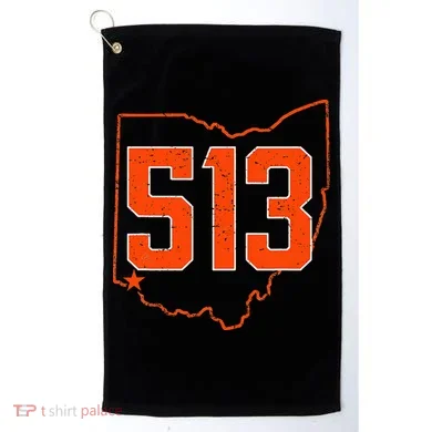 Retro Cincinnati 513 Area Code Ohio Golf Towel