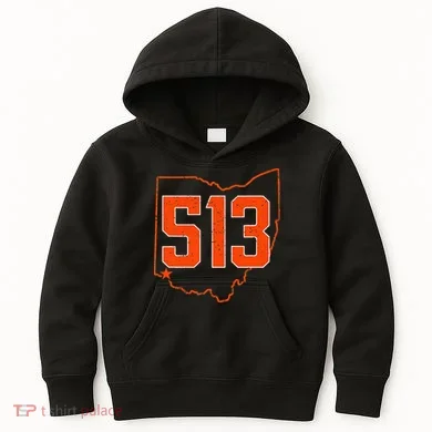 Retro Cincinnati 513 Area Code Ohio Kids Hoodie