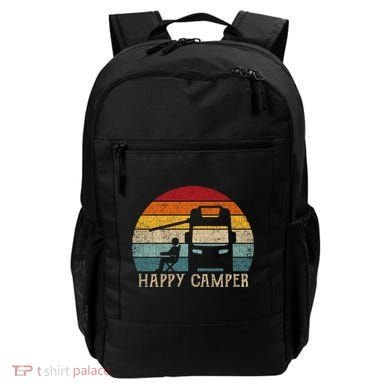 Rv Camping 70s 80s Retro Happy Camper Cool Gift Backpack