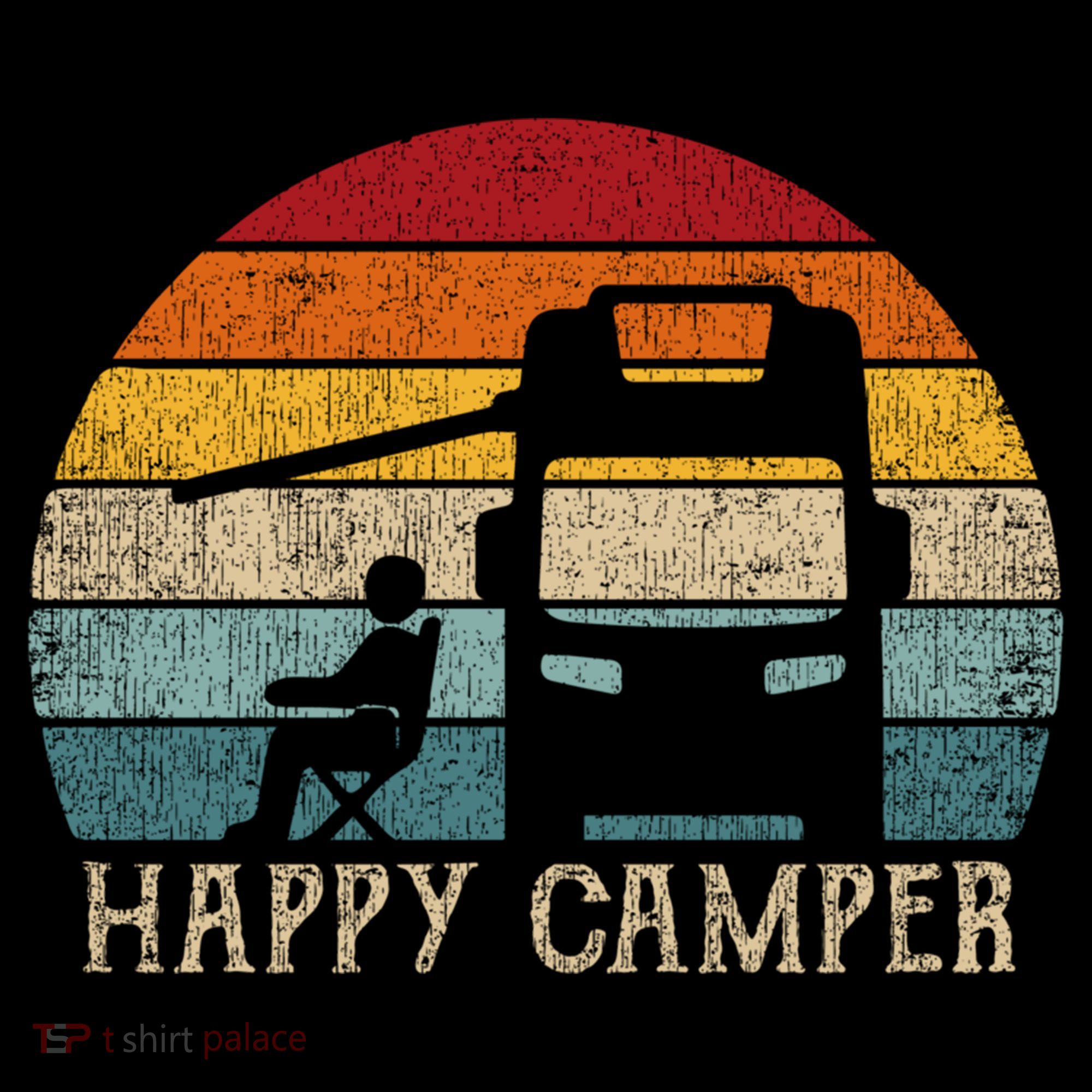 Rv Camping 70s 80s Retro Happy Camper Cool Gift Coffee Mug