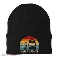 Rv Camping 70s 80s Retro Happy Camper Cool Gift Beanie thumb 0
