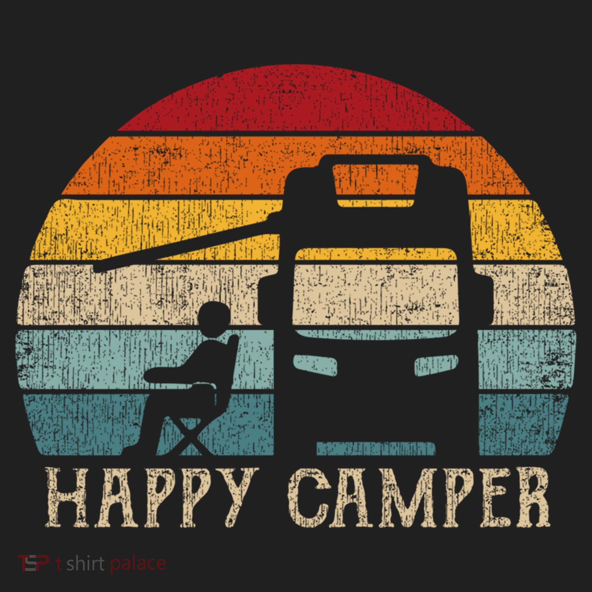 Rv Camping 70s 80s Retro Happy Camper Cool Gift Hat