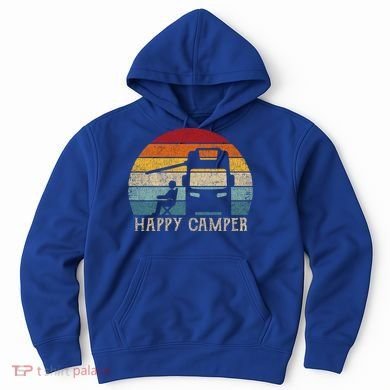 Rv Camping 70s 80s Retro Happy Camper Cool Gift Hoodie
