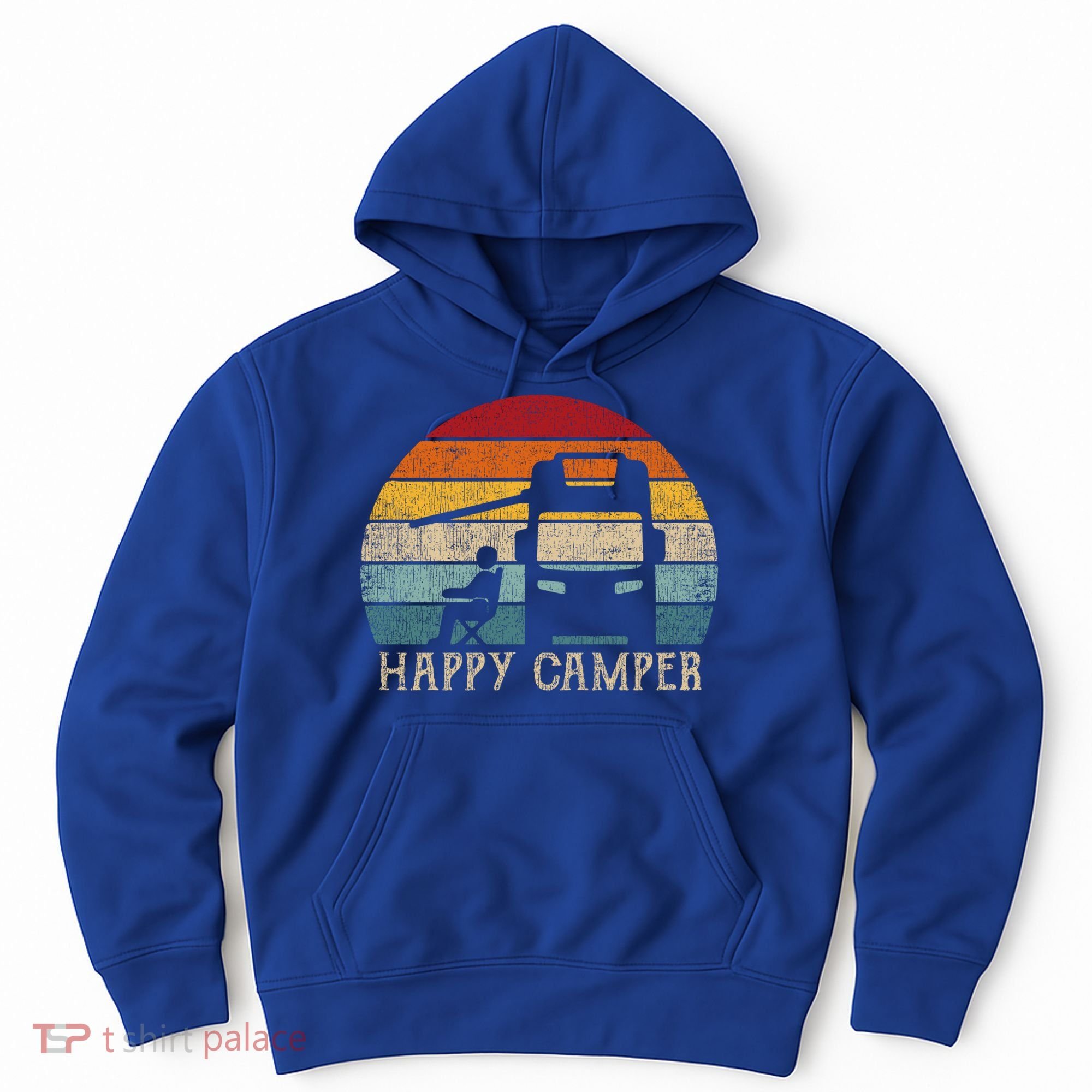 Rv Camping 70s 80s Retro Happy Camper Cool Gift Hoodie