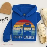 Rv Camping 70s 80s Retro Happy Camper Cool Gift Hoodie thumb 4