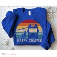 Rv Camping 70s 80s Retro Happy Camper Cool Gift Sweatshirt thumb 2