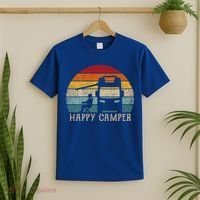 Rv Camping 70s 80s Retro Happy Camper Cool Gift T-Shirt thumb 2