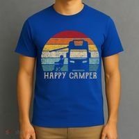 Rv Camping 70s 80s Retro Happy Camper Cool Gift T-Shirt thumb 3