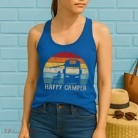 Rv Camping 70s 80s Retro Happy Camper Cool Gift Women's Tank Top thumb 2