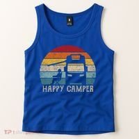 Rv Camping 70s 80s Retro Happy Camper Cool Gift Tank Top thumb 2