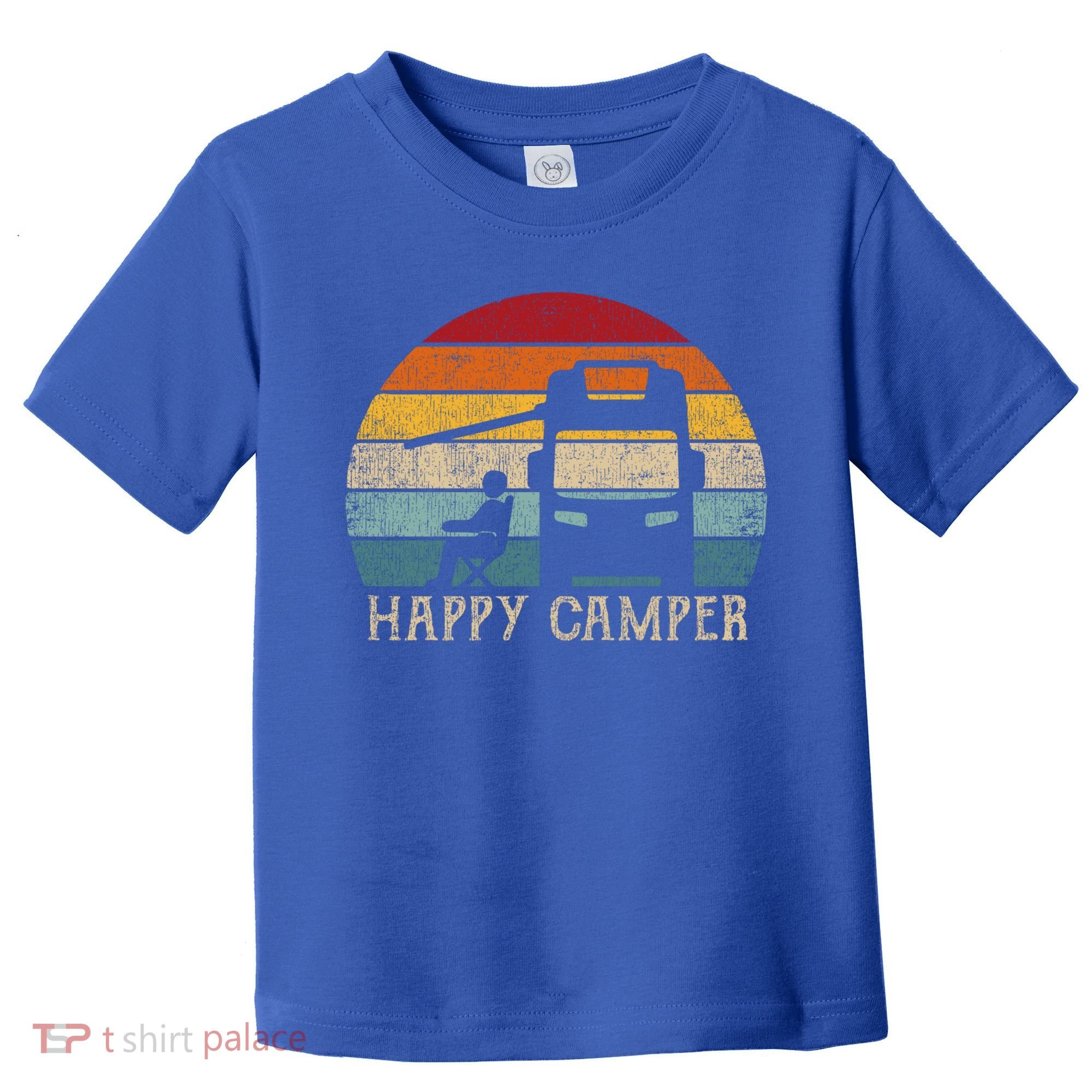 Rv Camping 70s 80s Retro Happy Camper Cool Gift Toddler T-Shirt