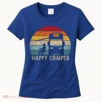 Rv Camping 70s 80s Retro Happy Camper Cool Gift Women's T-Shirt thumb 0