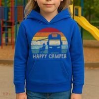 Rv Camping 70s 80s Retro Happy Camper Cool Gift Kids Hoodie thumb 3