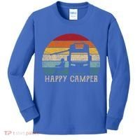 Rv Camping 70s 80s Retro Happy Camper Cool Gift Kids Long Sleeve Shirt thumb 0