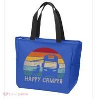 Rv Camping 70s 80s Retro Happy Camper Cool Gift Tote Bag thumb 3