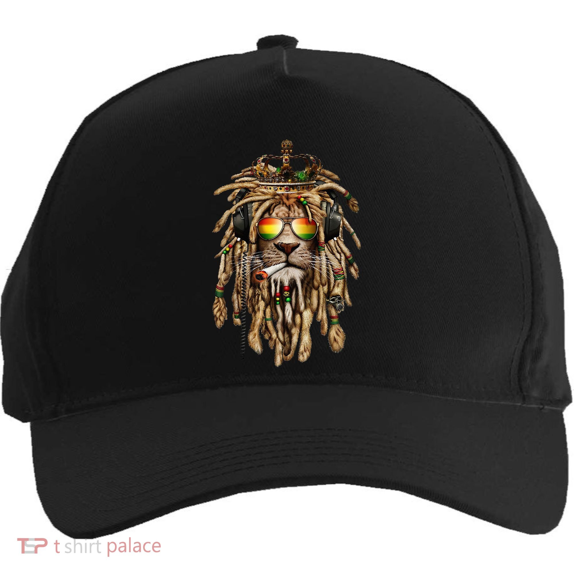 Rastafarian clothing and Reggae apparel with Reggae Lion Five-Panel Snapback Cap