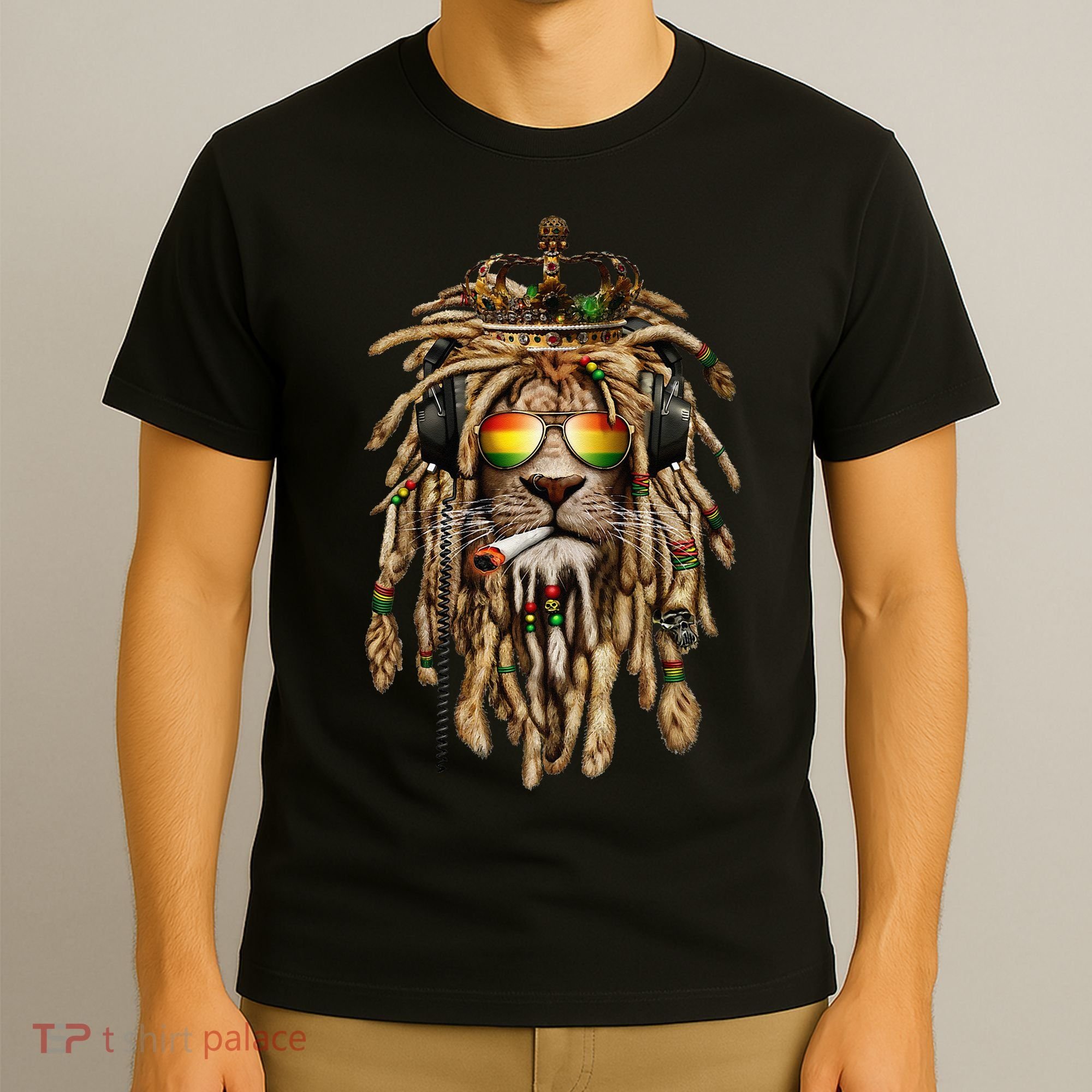 Rastafarian clothing and Reggae apparel with Reggae Lion T-Shirt