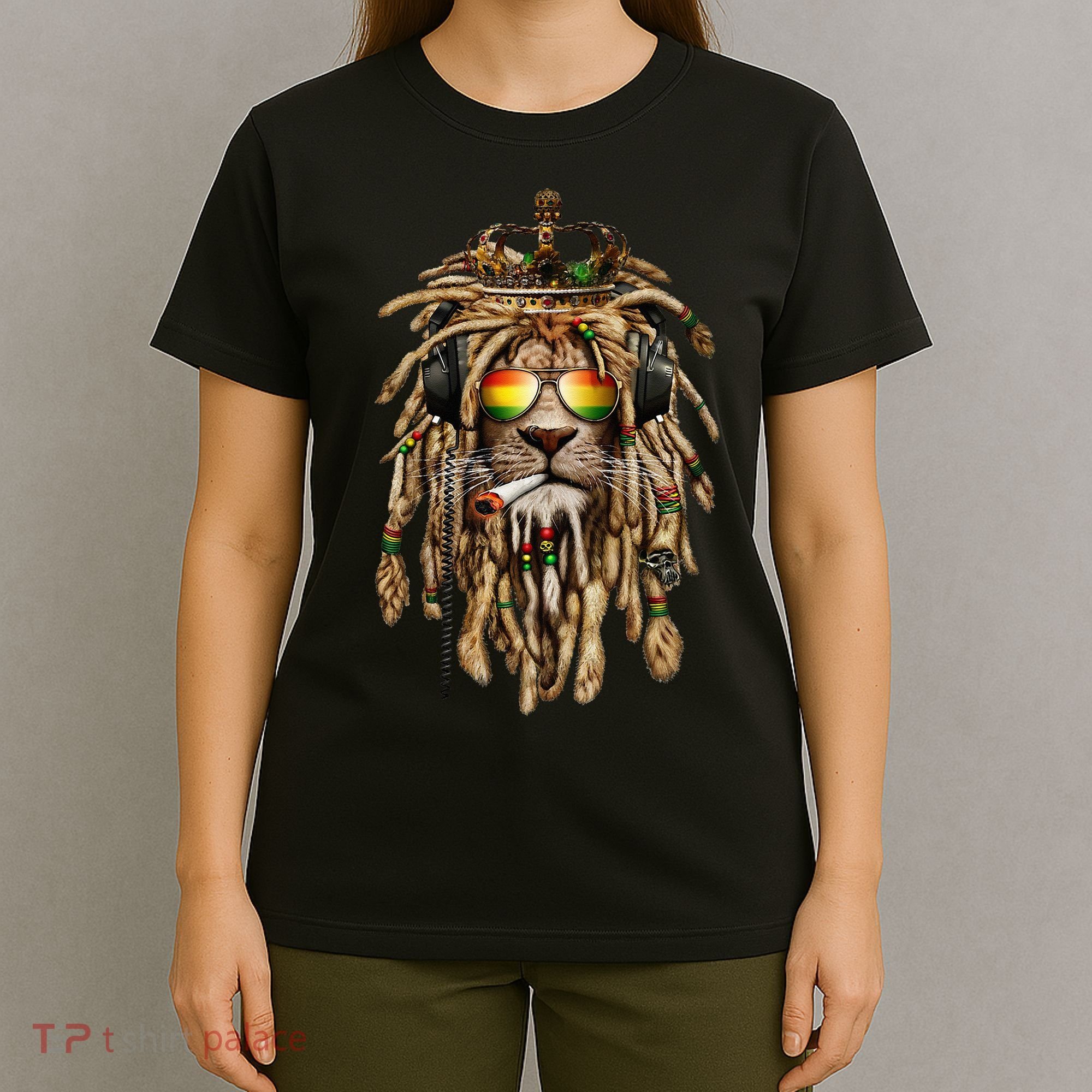 Rastafarian clothing and Reggae apparel with Reggae Lion T-Shirt