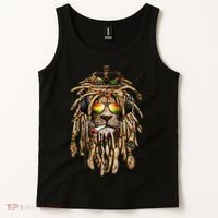 Rastafarian clothing and Reggae apparel with Reggae Lion Tank Top thumb 2