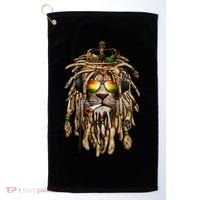 Rastafarian clothing and Reggae apparel with Reggae Lion Golf Towel thumb 0