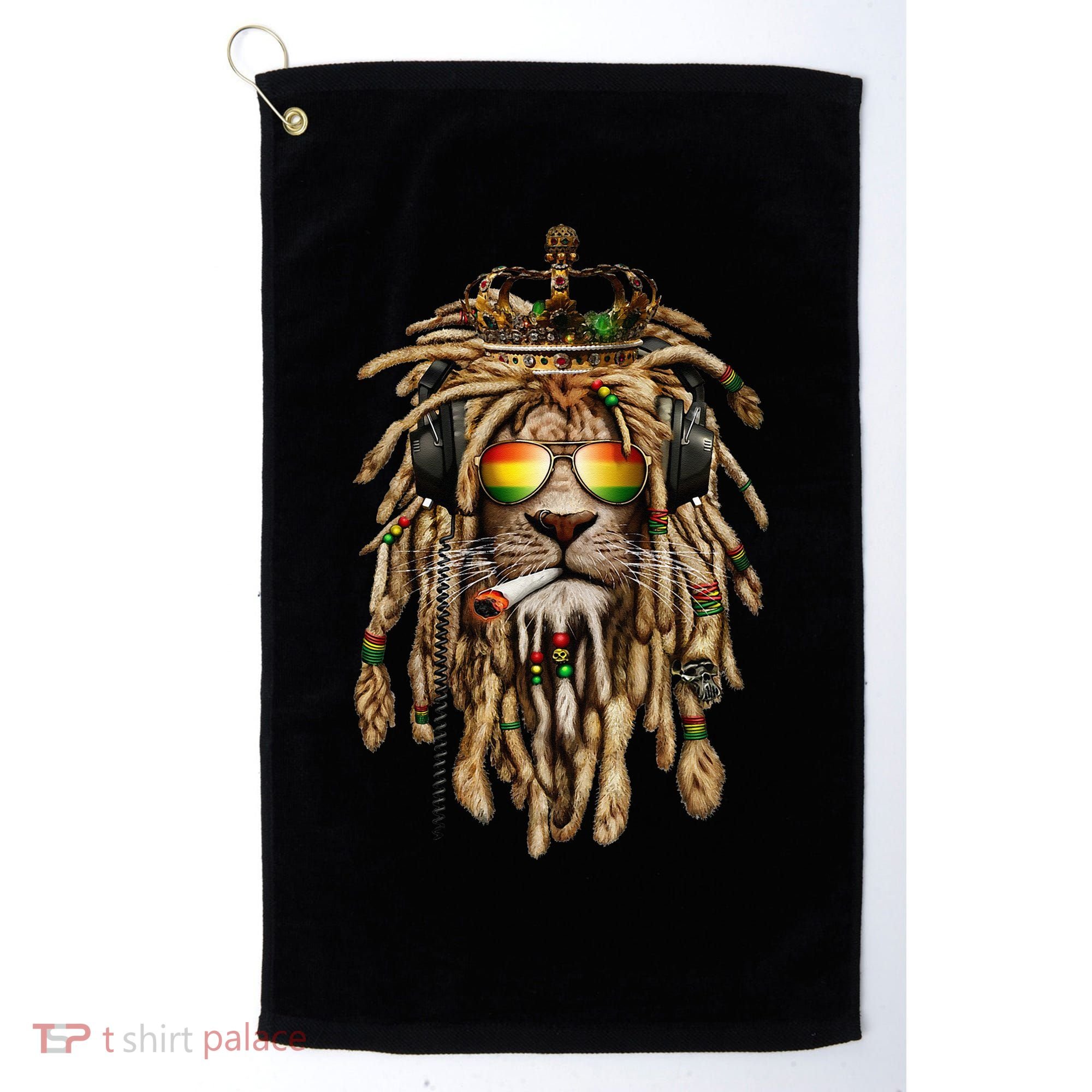 Rastafarian clothing and Reggae apparel with Reggae Lion Golf Towel