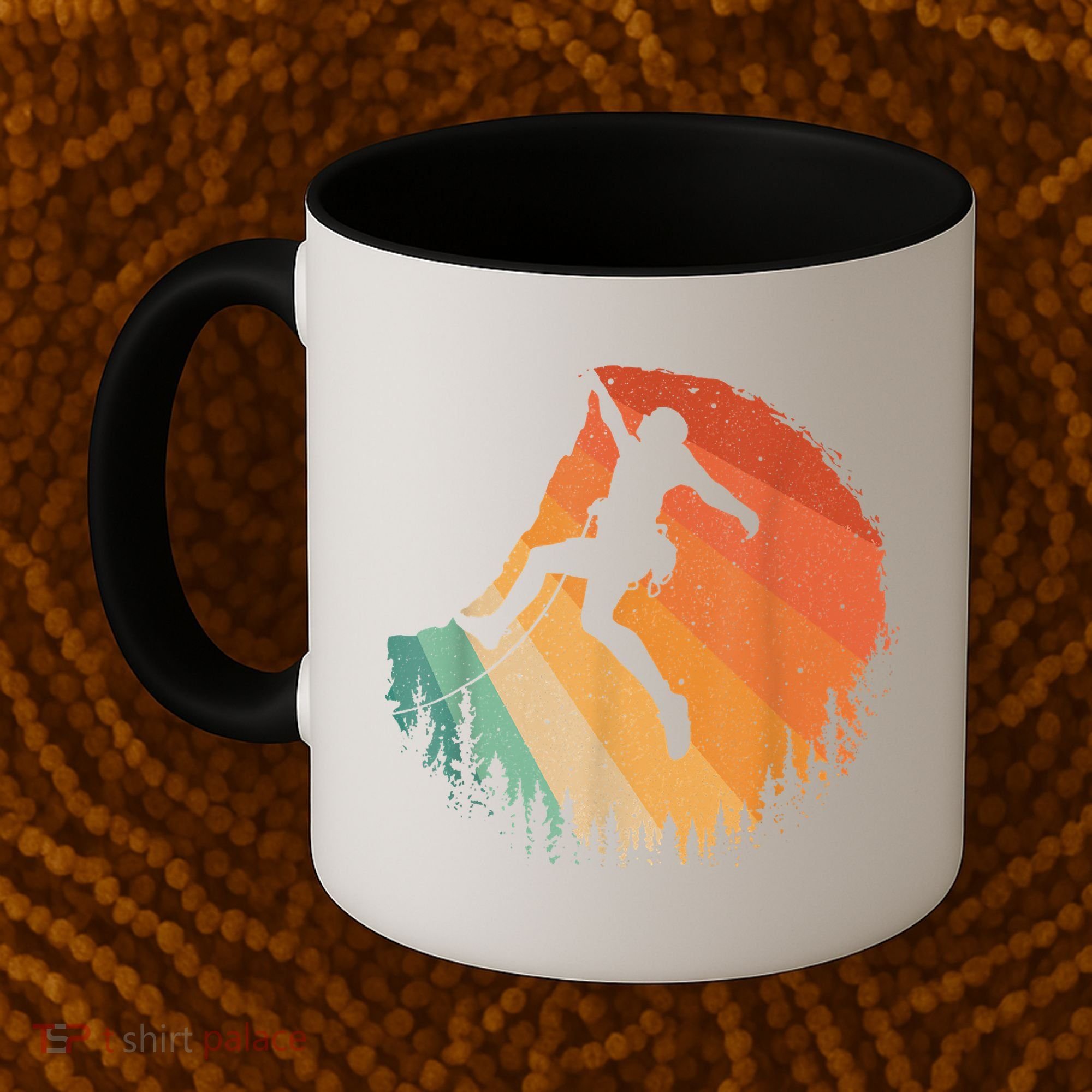 Rock Climbing Art Mountain Climber Bouldering Coffee Mug