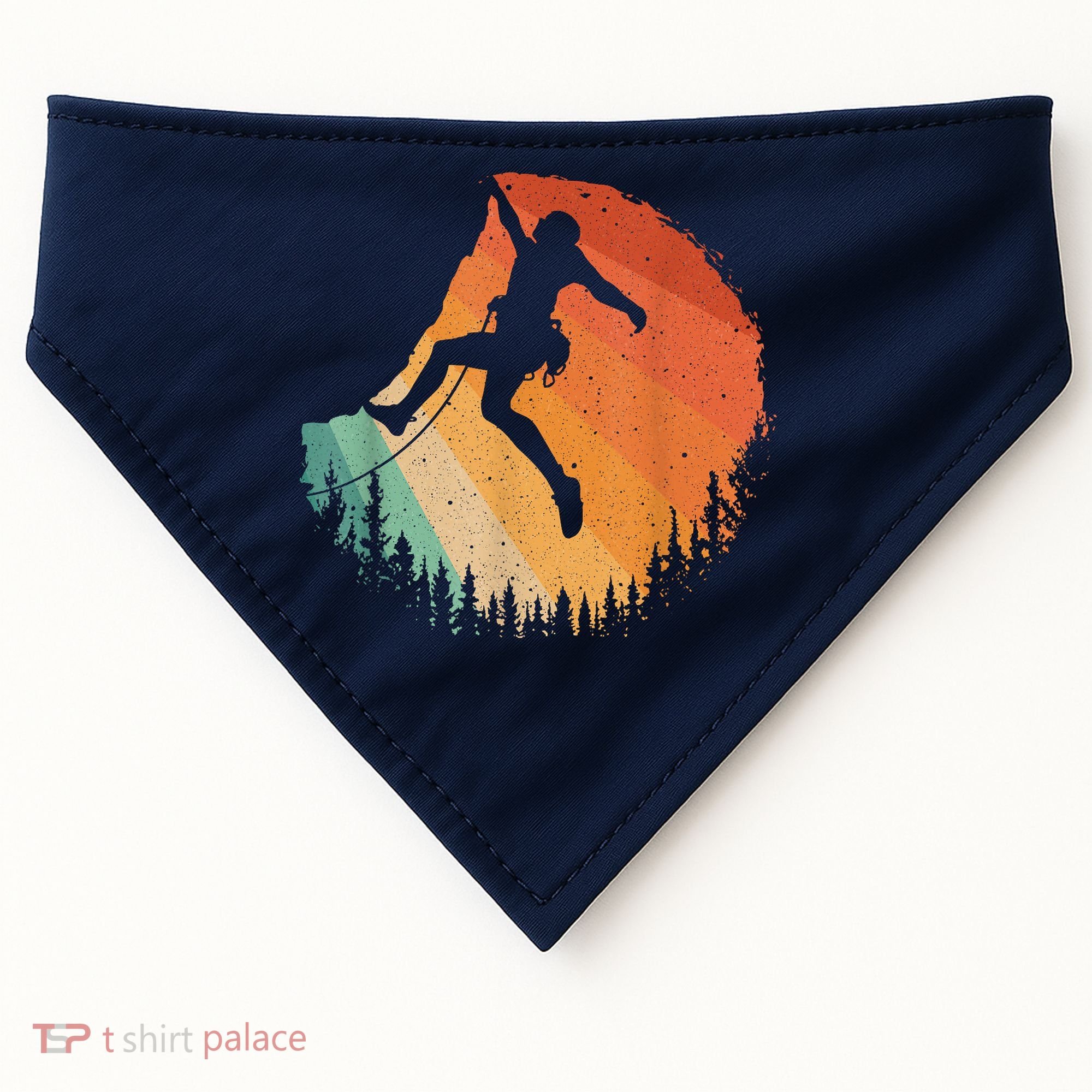 Rock Climbing Art Mountain Climber Bouldering USA-Made Doggie Bandana