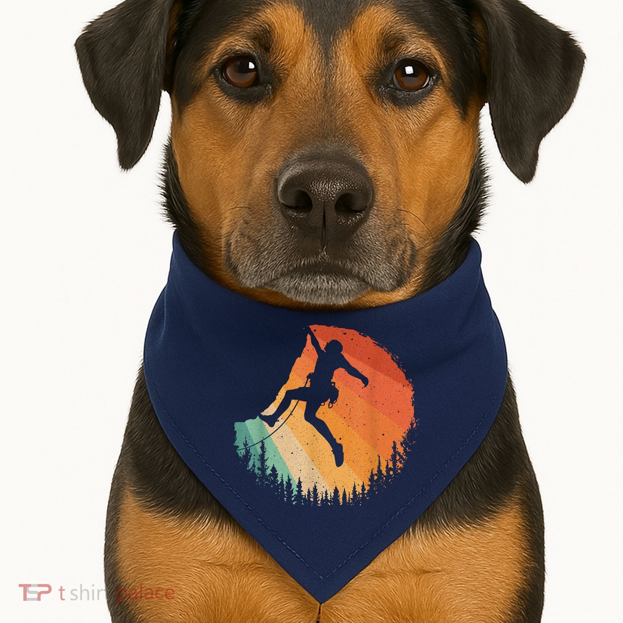Rock Climbing Art Mountain Climber Bouldering USA-Made Doggie Bandana